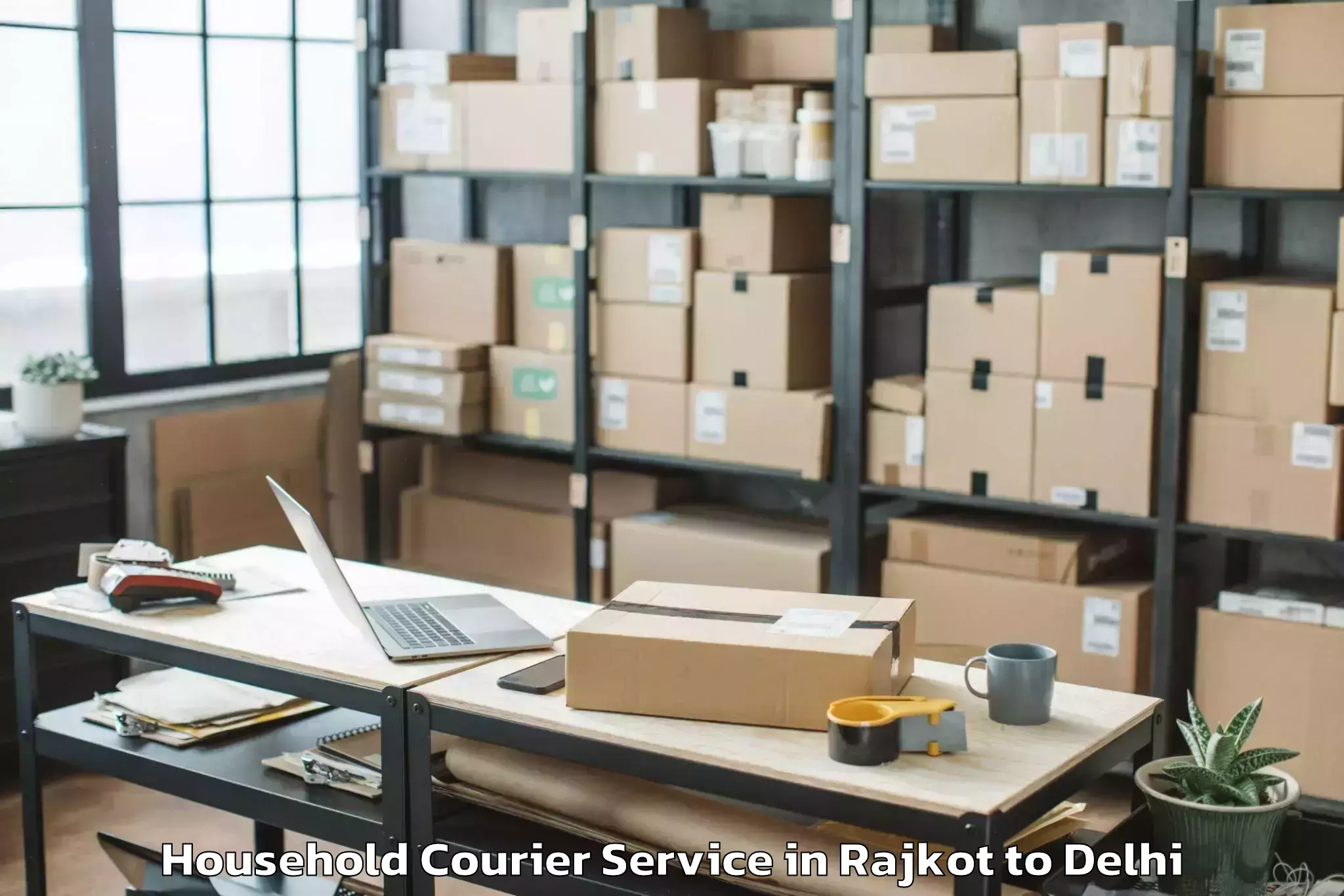 Top Rajkot to Parsvnath Mall Azadpur Household Courier Available